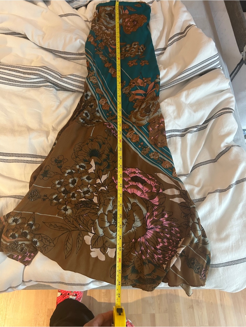 Free People Teal and Brown Floral Maxi Skirt - Picture 6 of 6